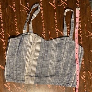 EXPRESS- Denim blue crop top (stretchy back detail)